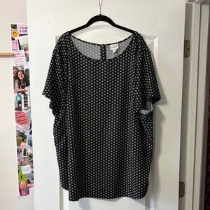 Ava & Viv Black Blouse with White Dots